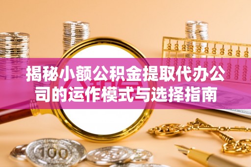 汉源揭秘小额公积金提取代办公司的运作模式与选择指南