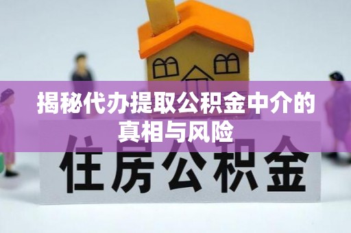 汉源揭秘代办提取公积金中介的真相与风险