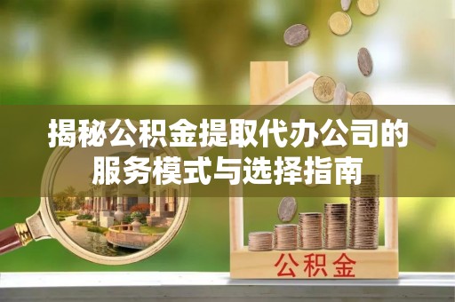 汉源揭秘公积金提取代办公司的服务模式与选择指南
