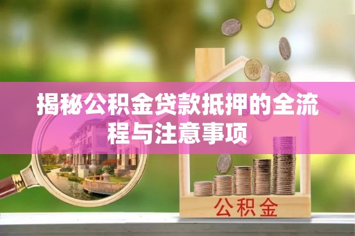 汉源揭秘公积金贷款抵押的全流程与注意事项