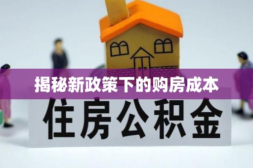 汉源揭秘新政策下的购房成本