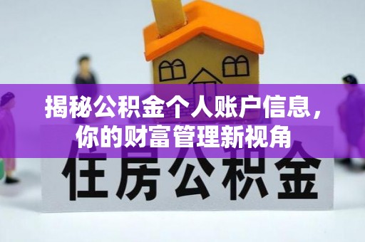 汉源揭秘公积金个人账户信息，你的财富管理新视角