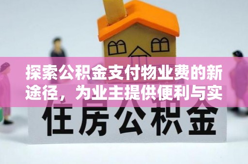 汉源探索公积金支付物业费的新途径，为业主提供便利与实惠